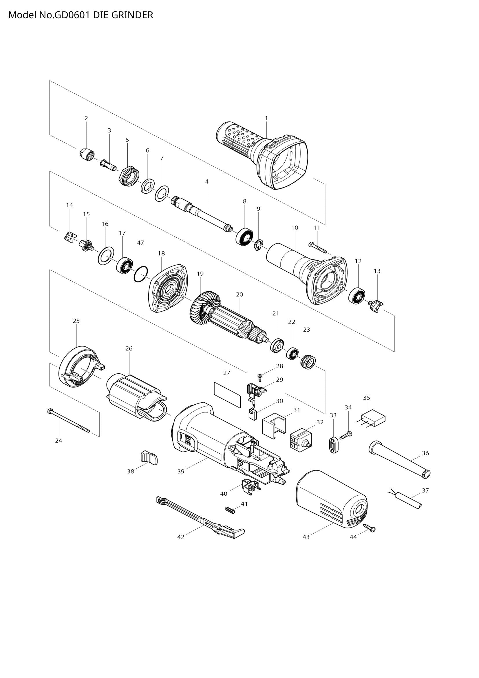 GD0601 exploded view