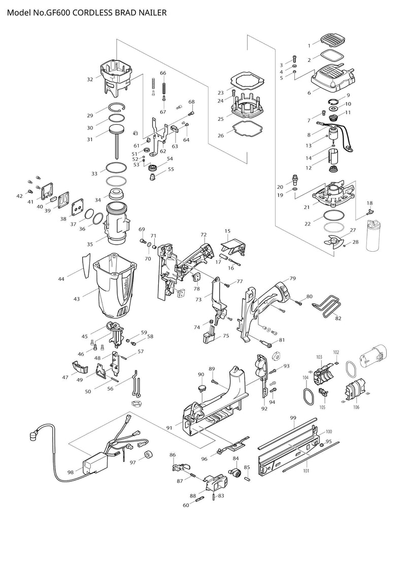 GF600 exploded view