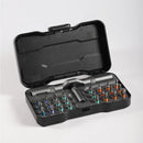 24 vienetų sūkimo antgalių komplektas su terkšliniu raktu ir antgaliu laikikliu