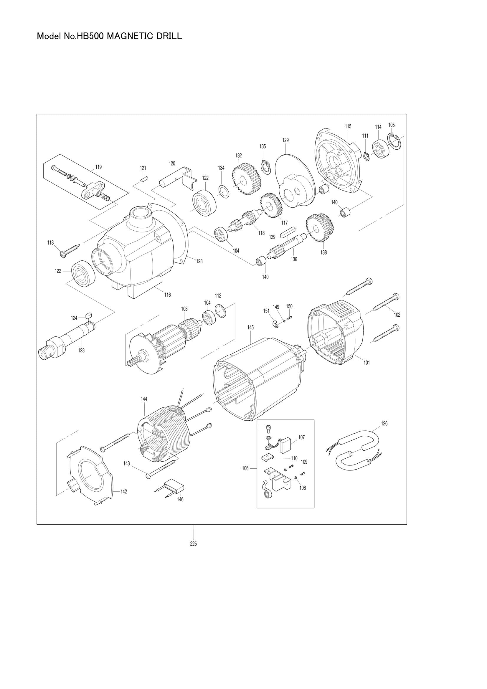 HB500 exploded view