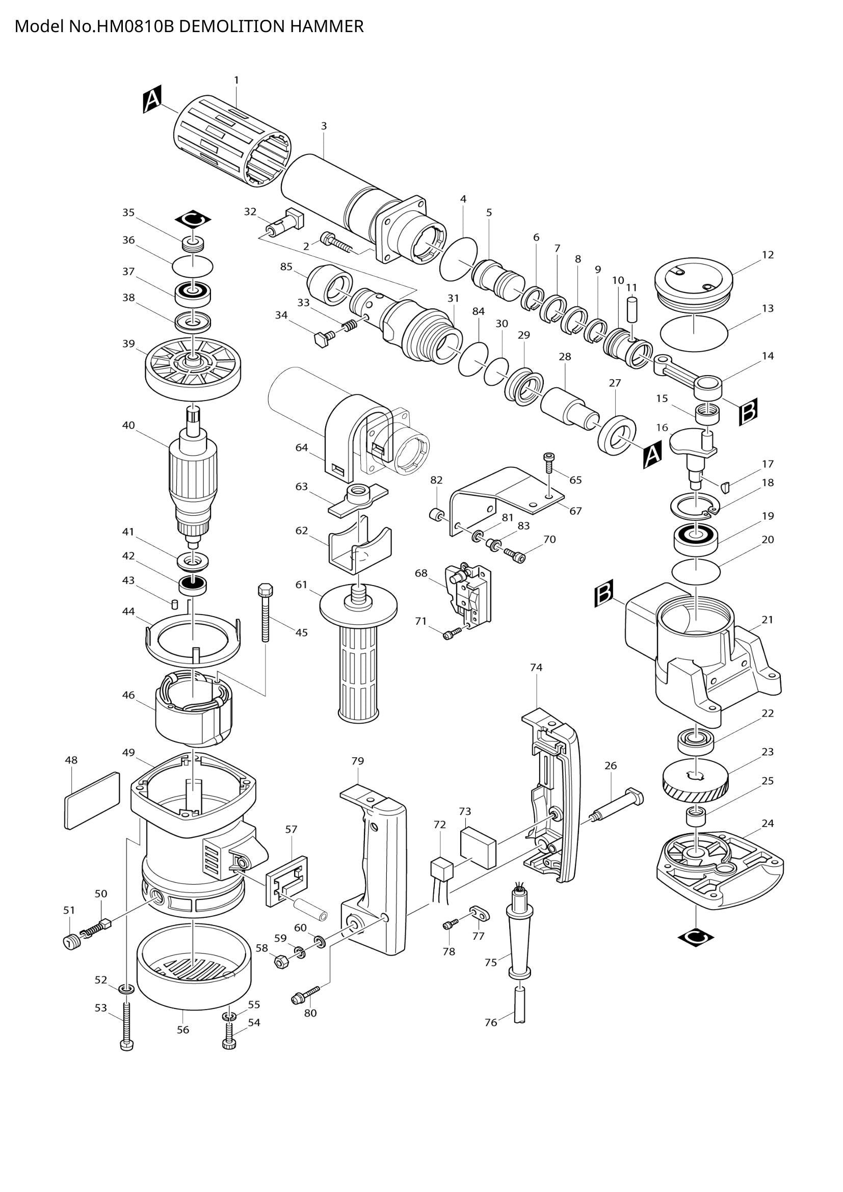 HM0810B exploded view