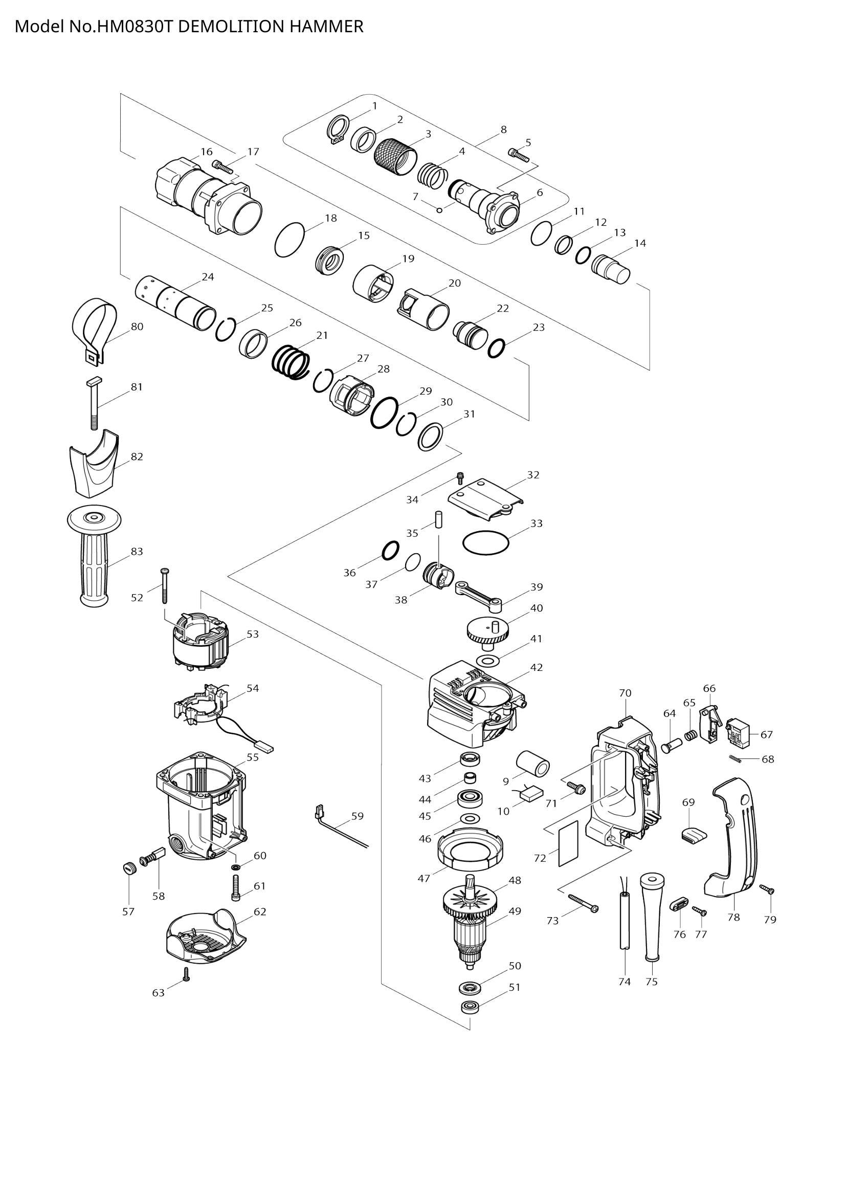 HM0830T exploded view