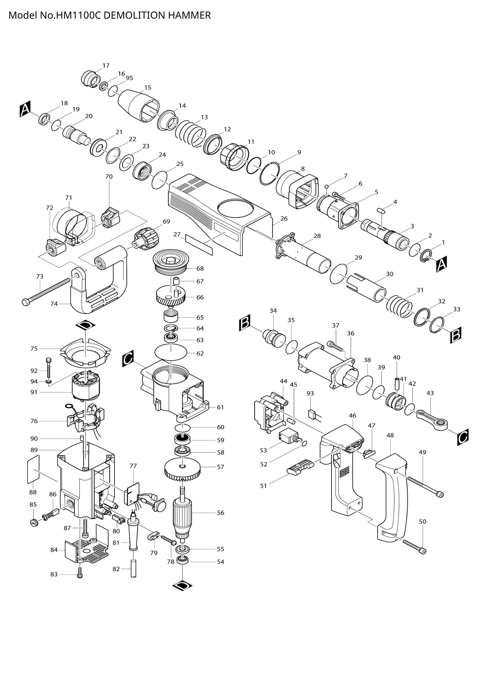 HM1100C exploded view