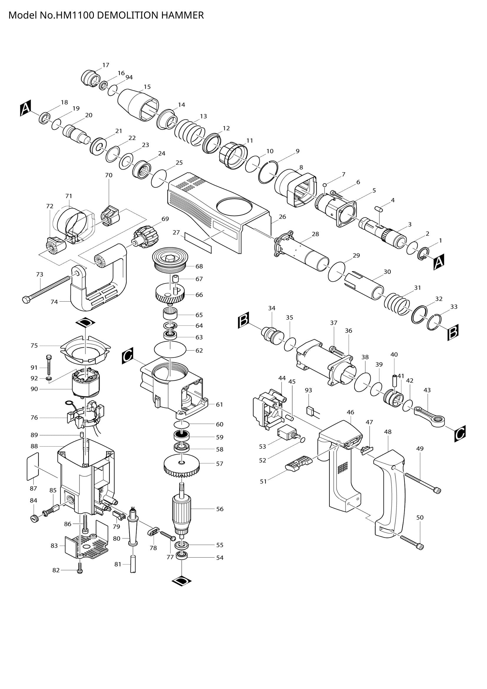 HM1100 exploded view
