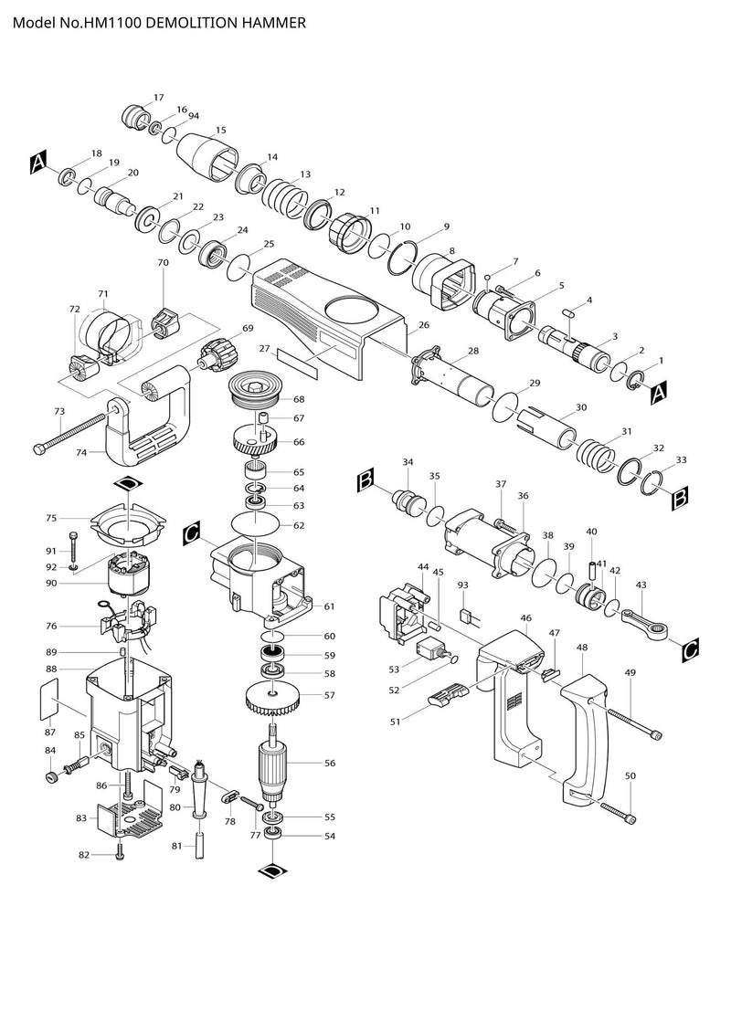 HM1100 exploded view