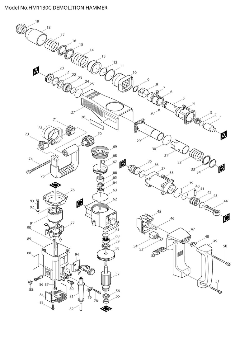 HM1130C exploded view