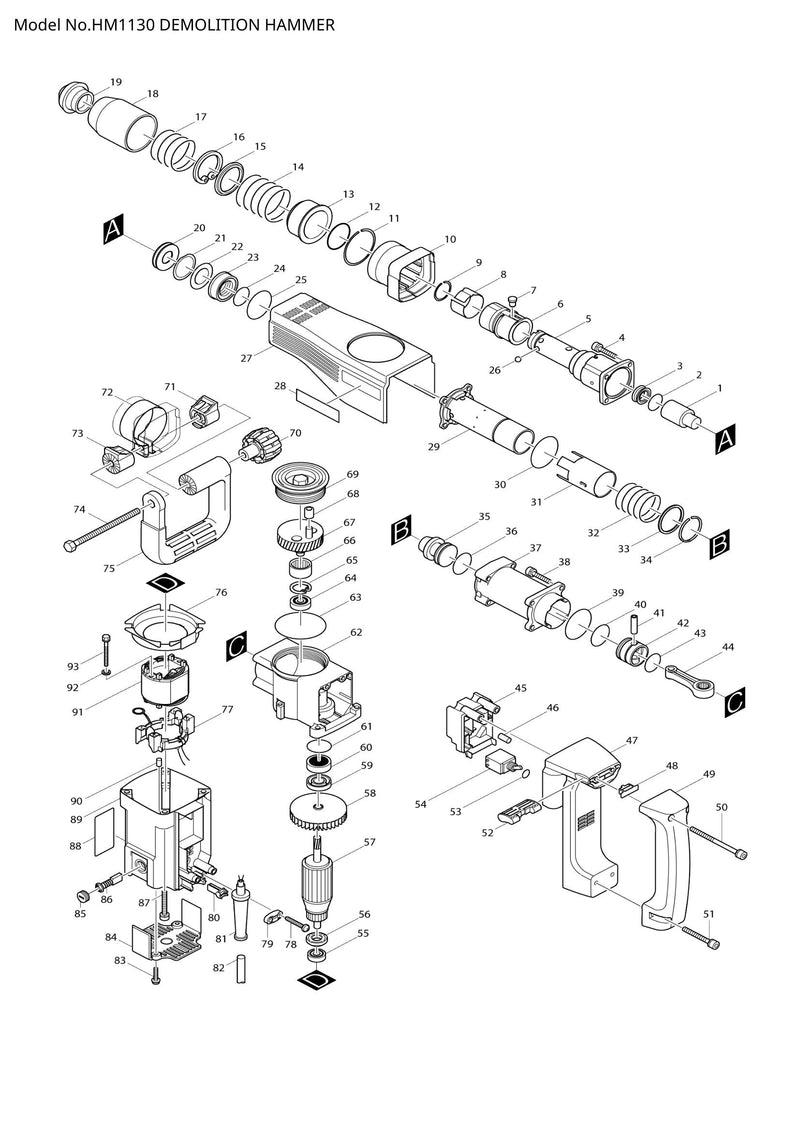 HM1130 exploded view
