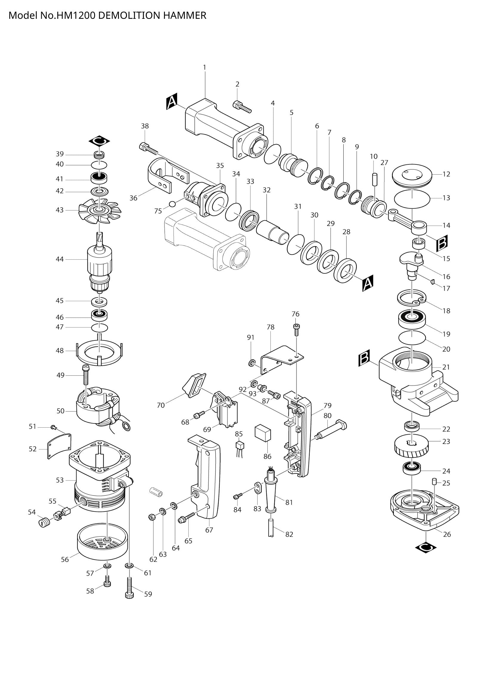 HM1200 exploded view