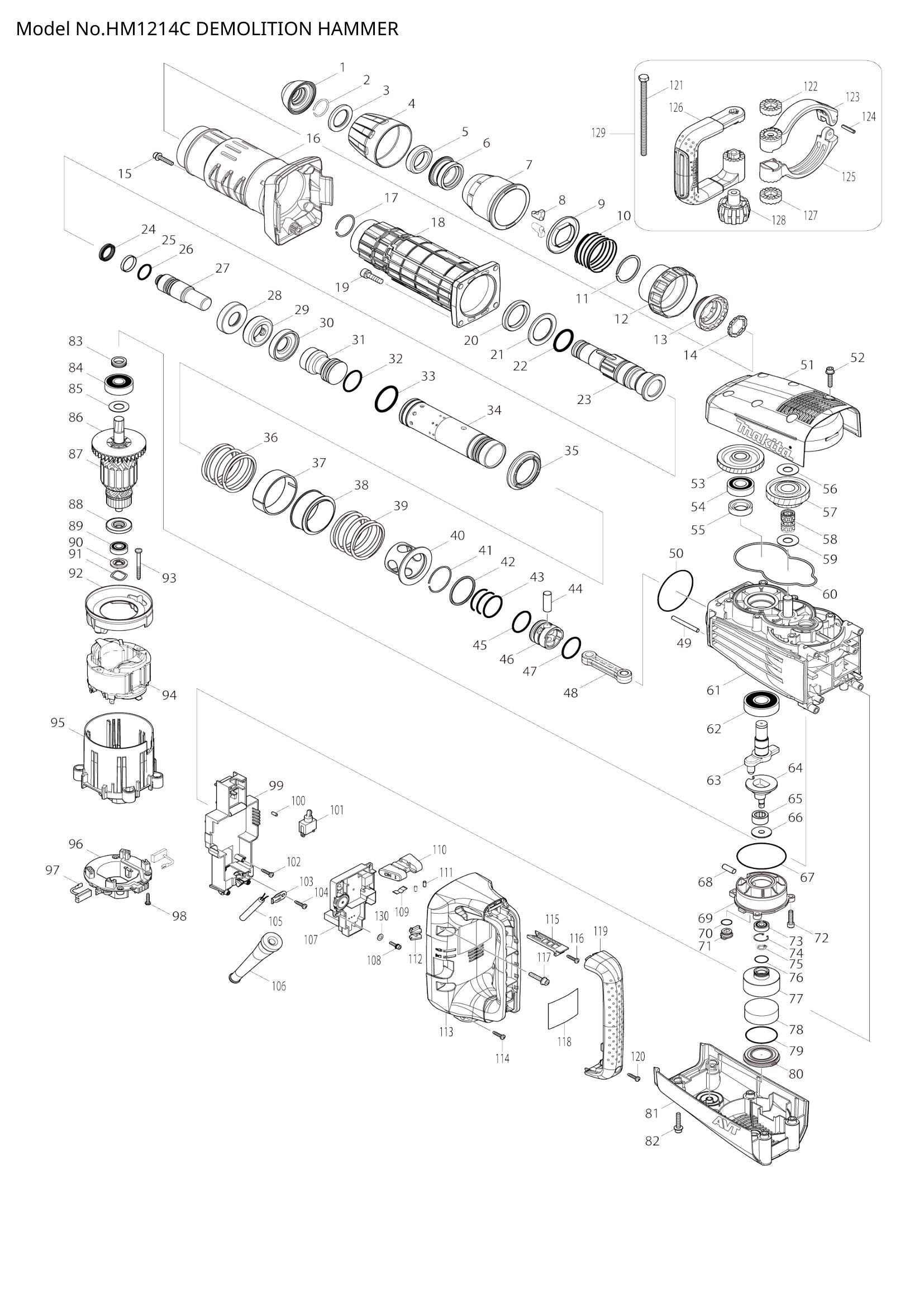 HM1214C exploded view