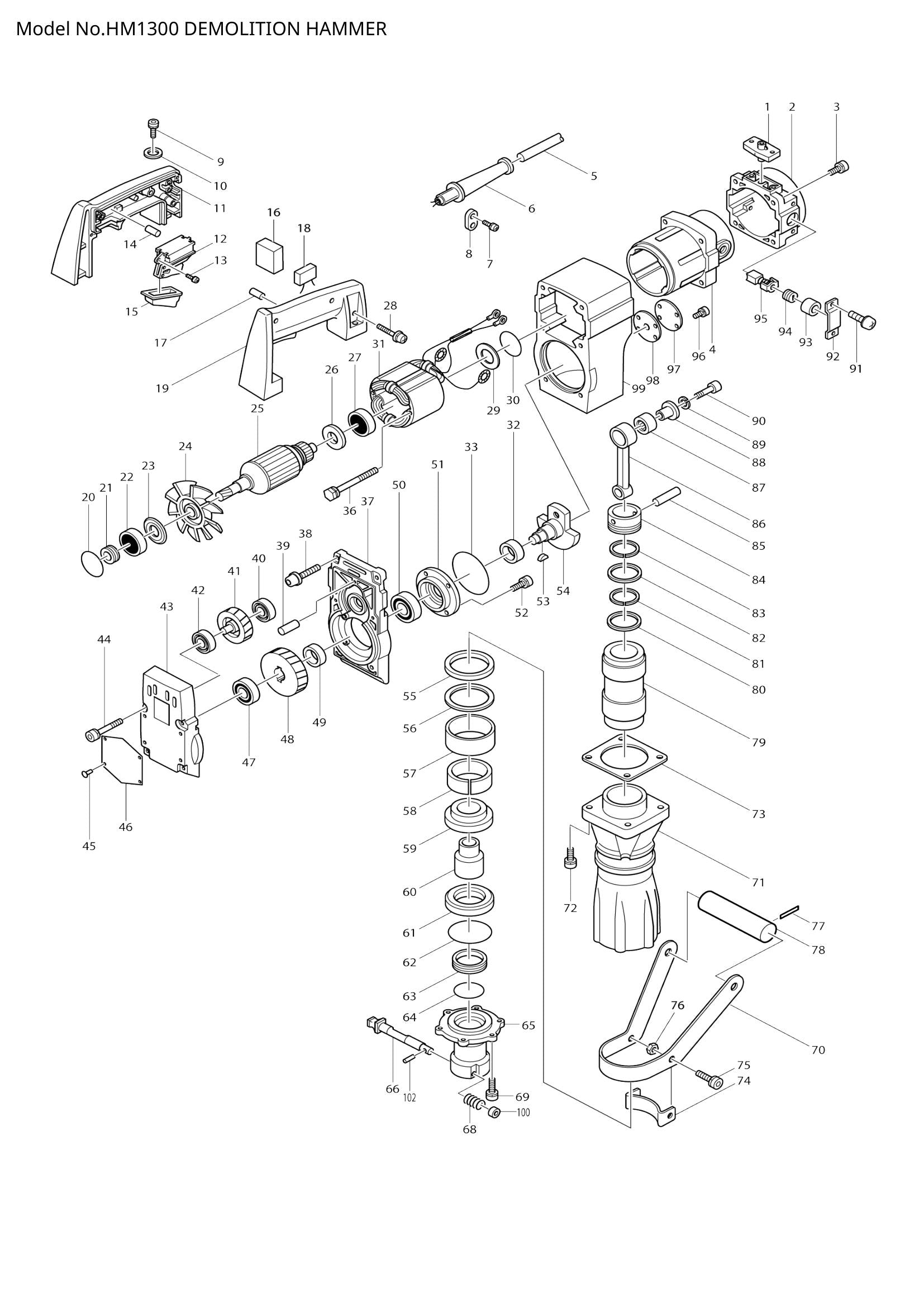 HM1300 exploded view