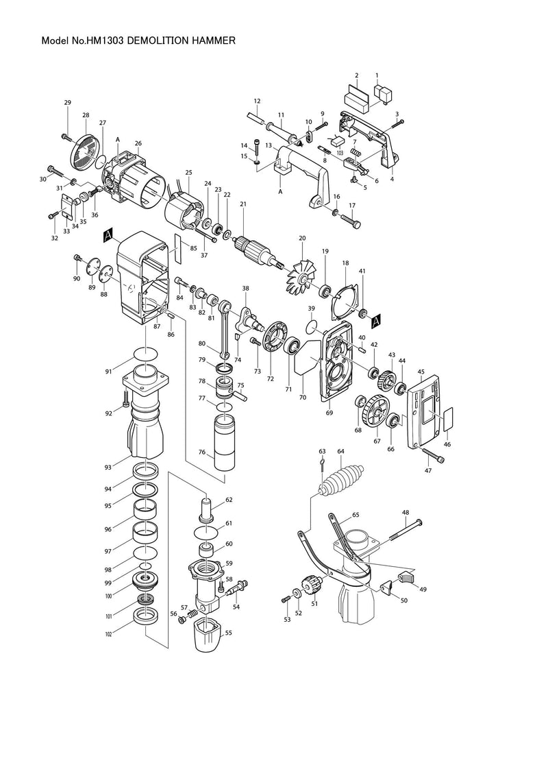 HM1303 exploded view