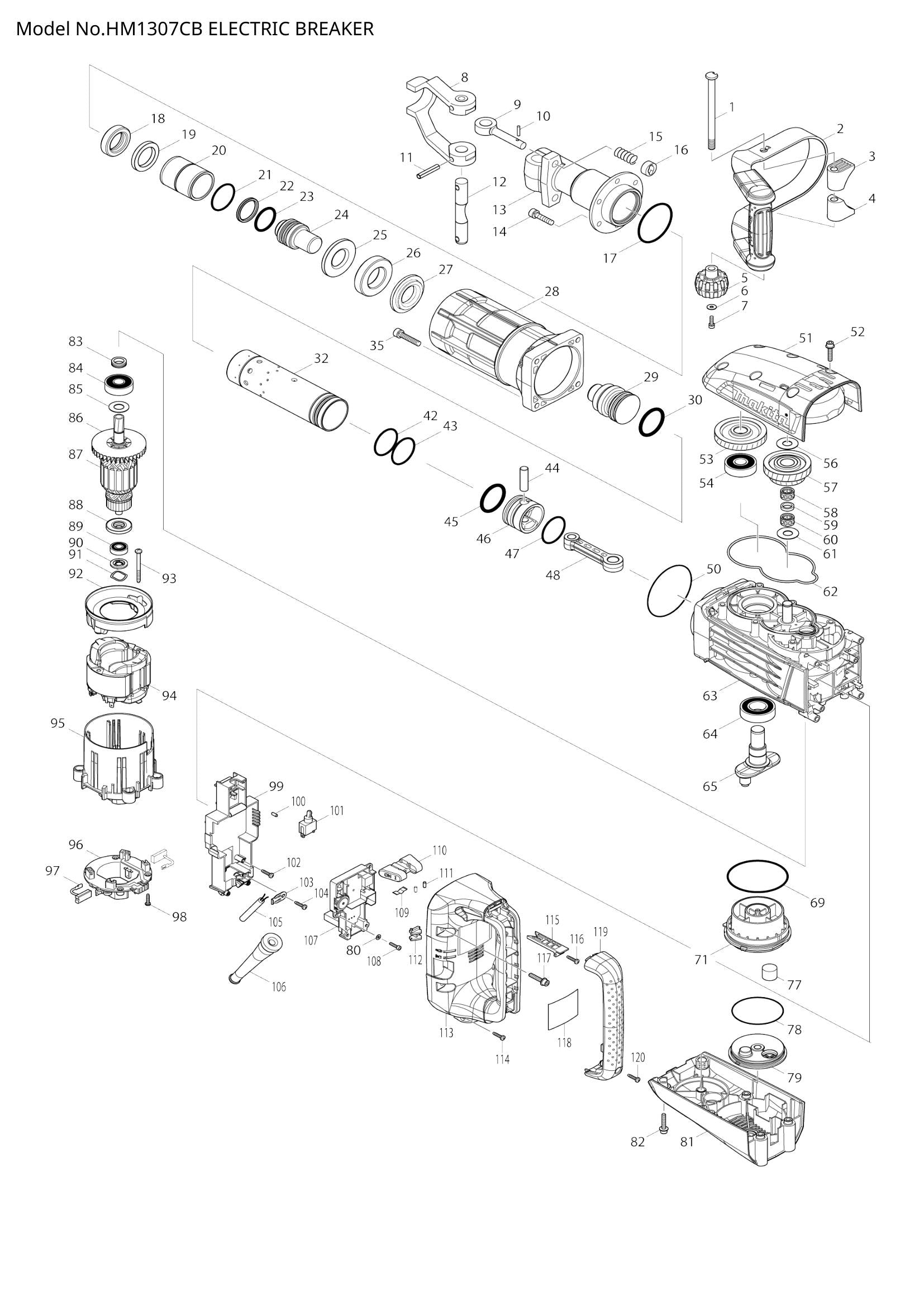HM1307CB exploded view