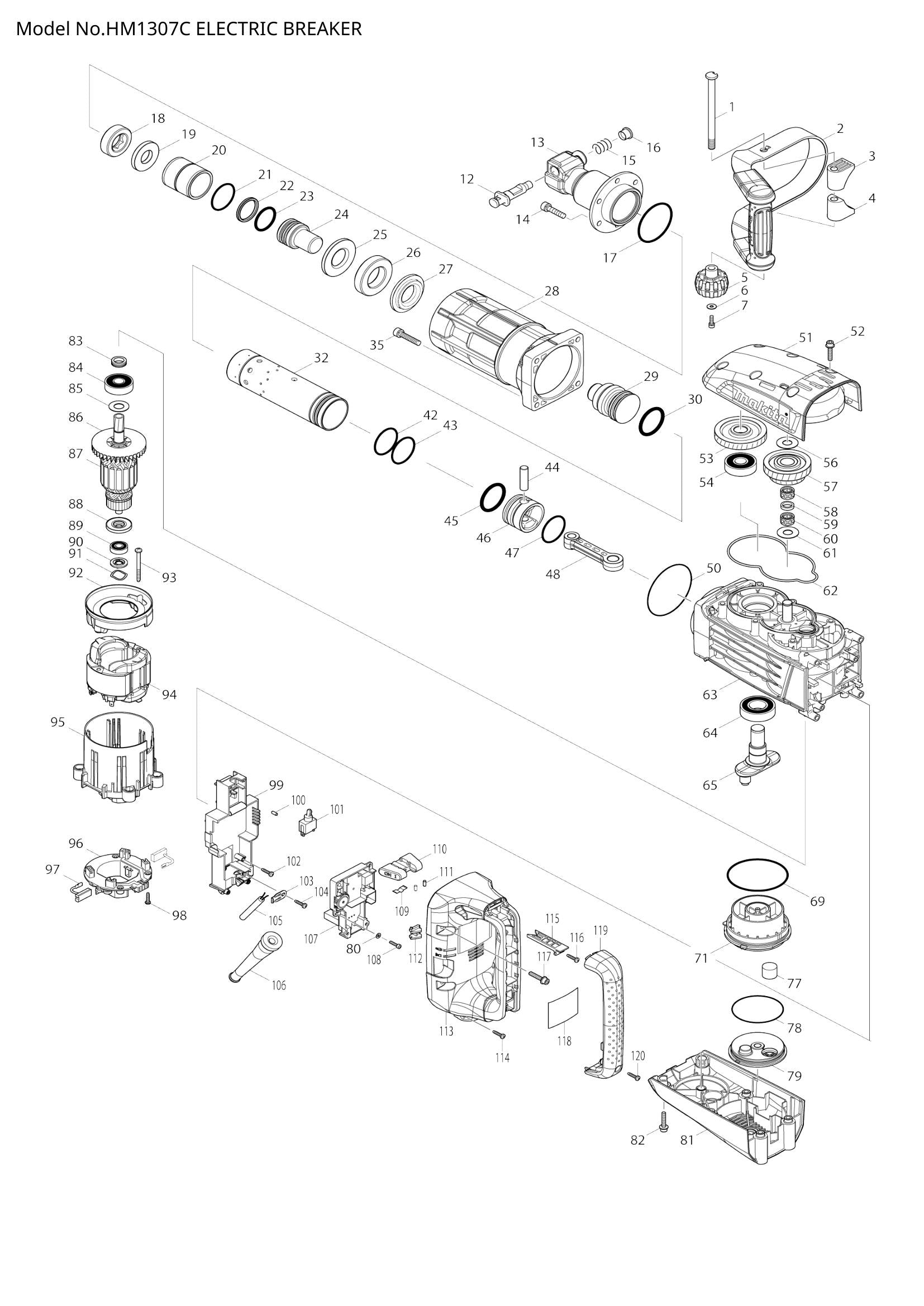 HM1307C exploded view
