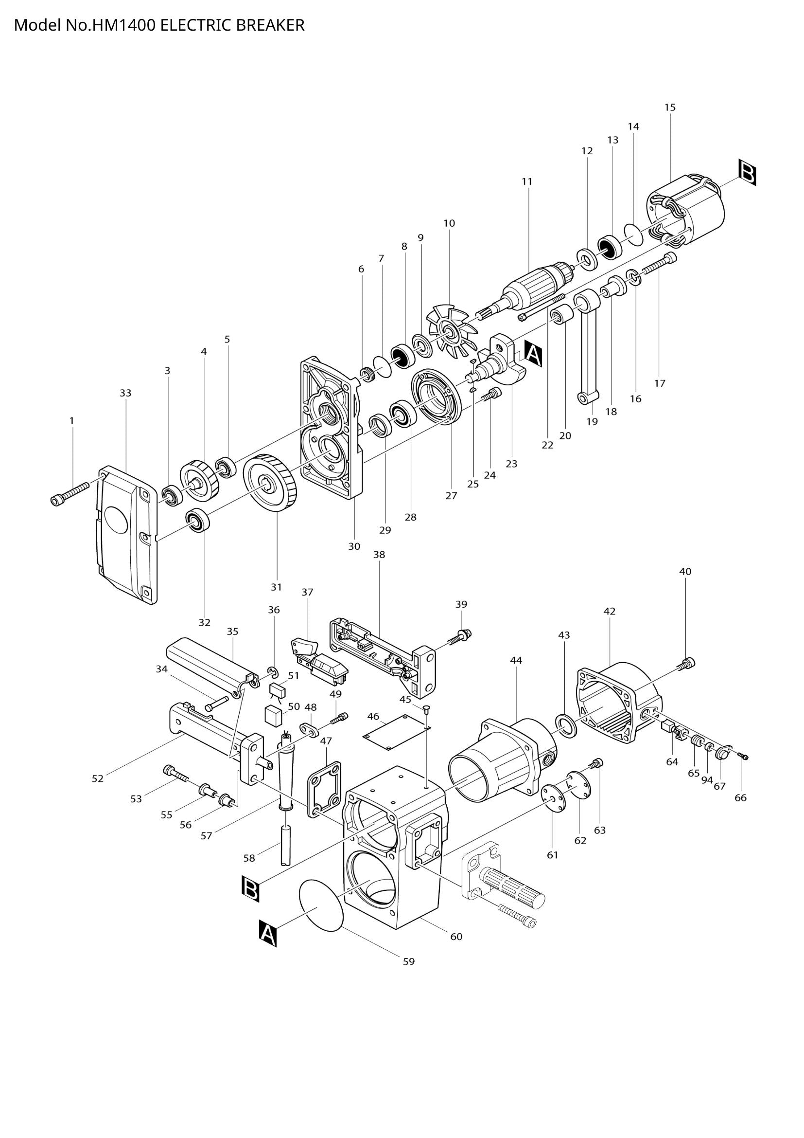 HM1400 exploded view