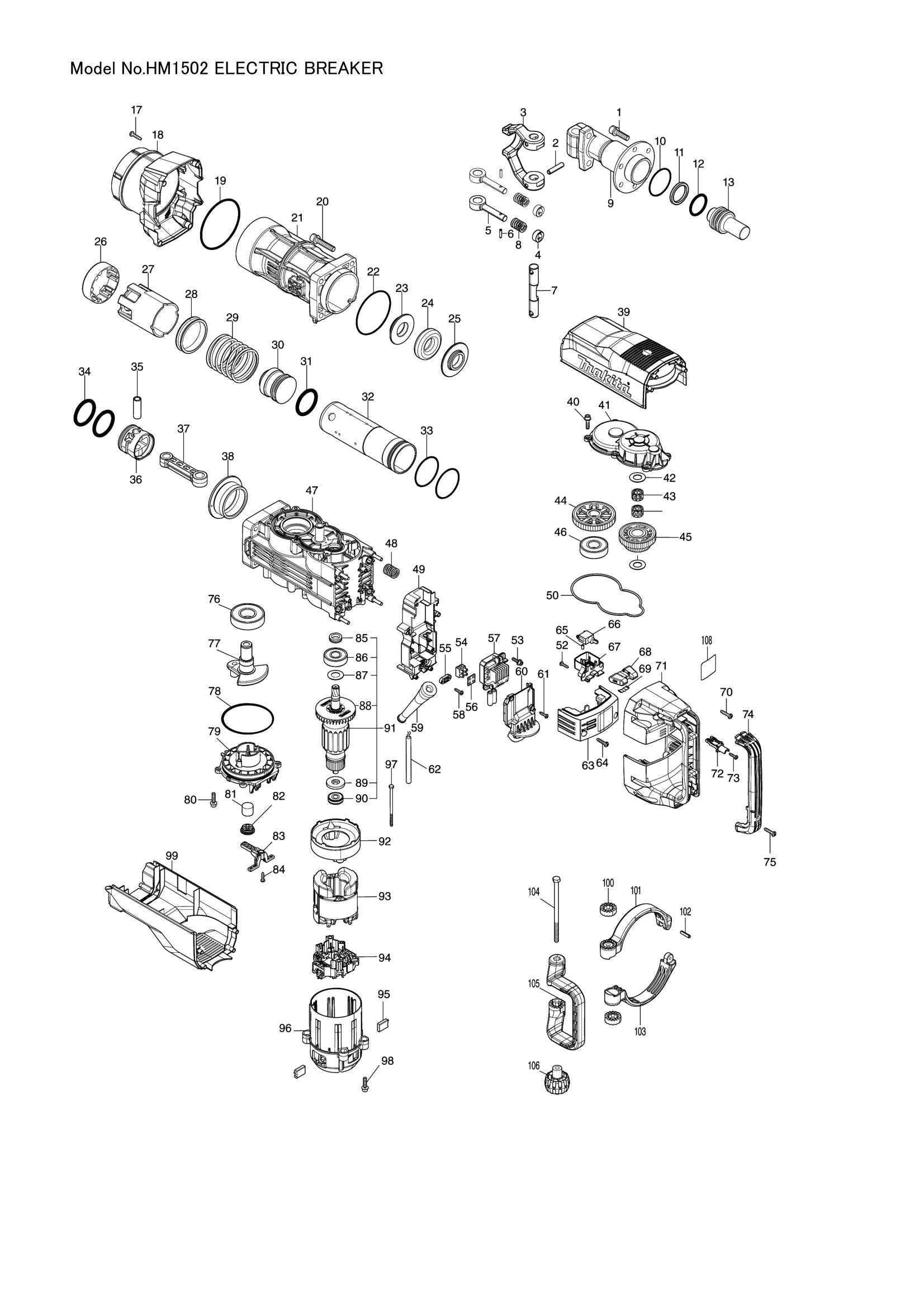 HM1502 exploded view