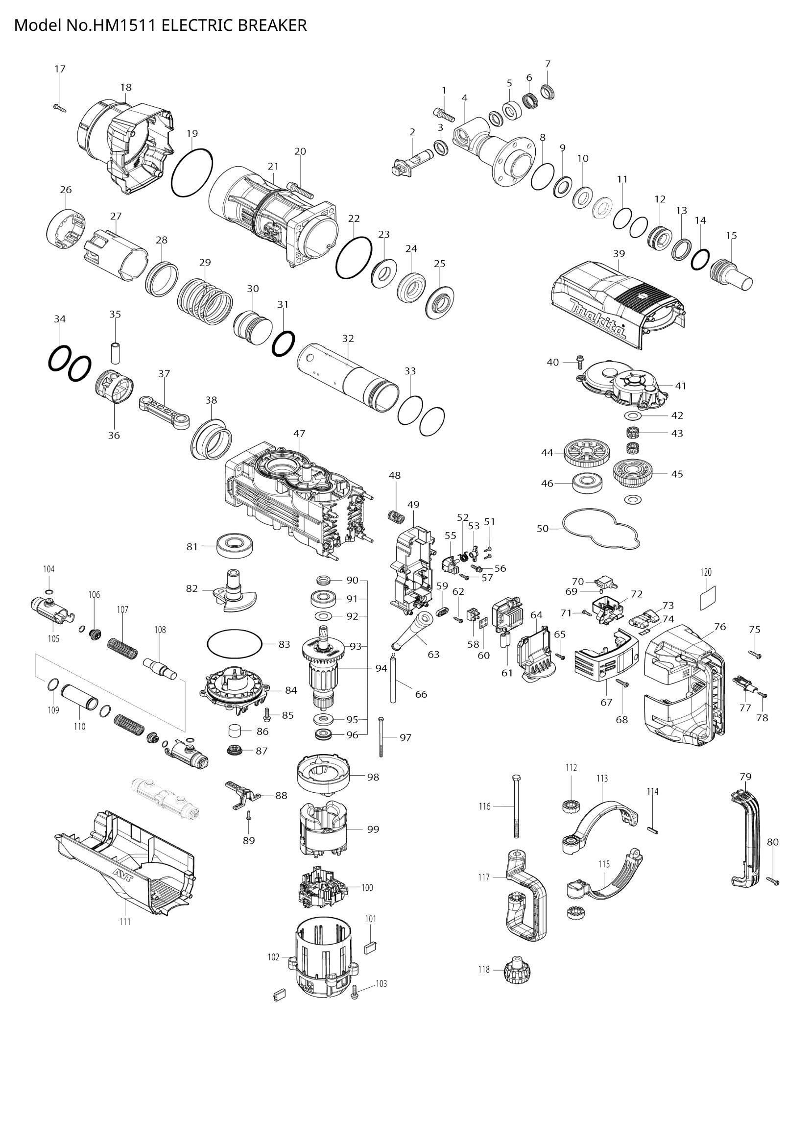 HM1511 exploded view