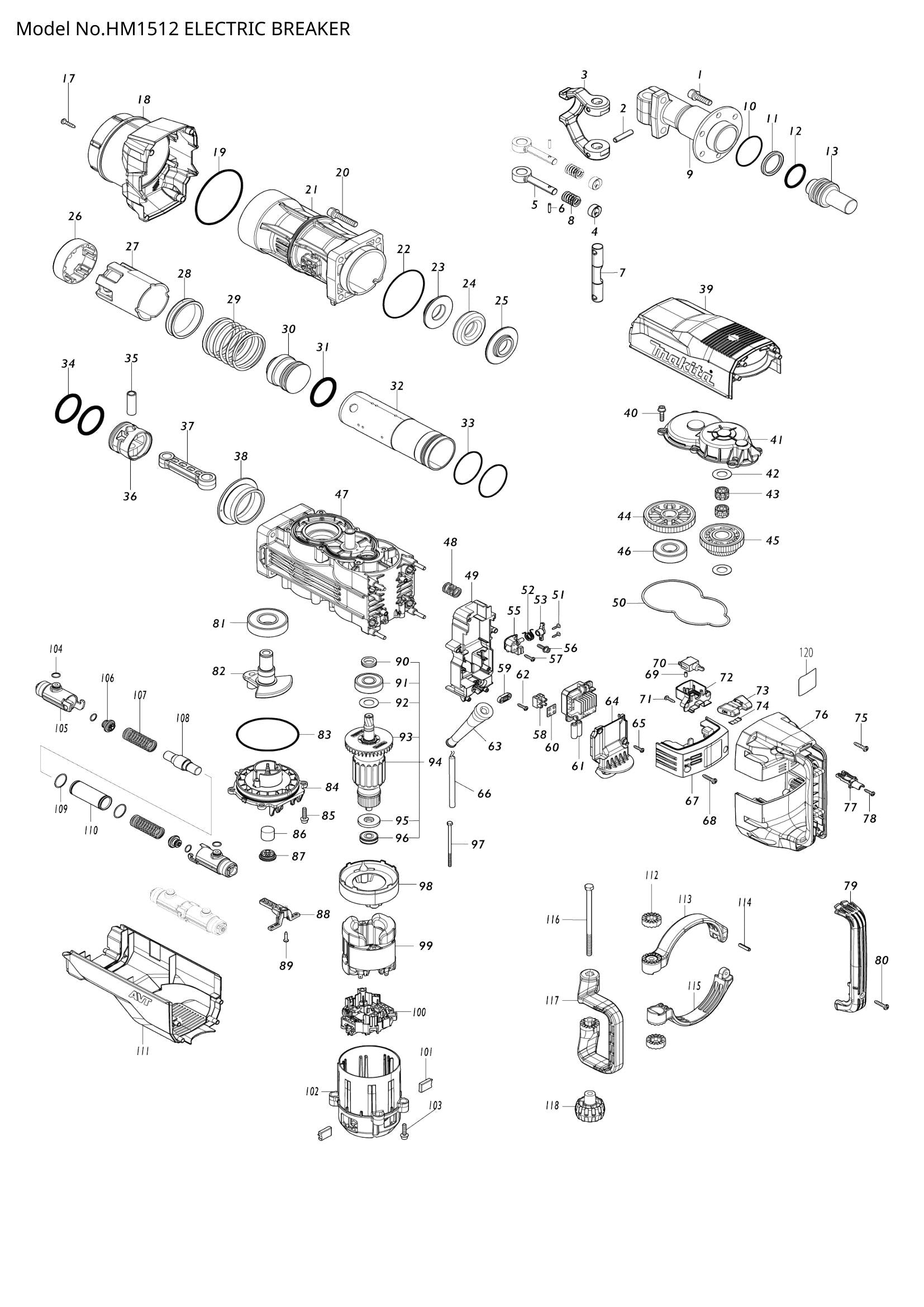 HM1512 exploded view