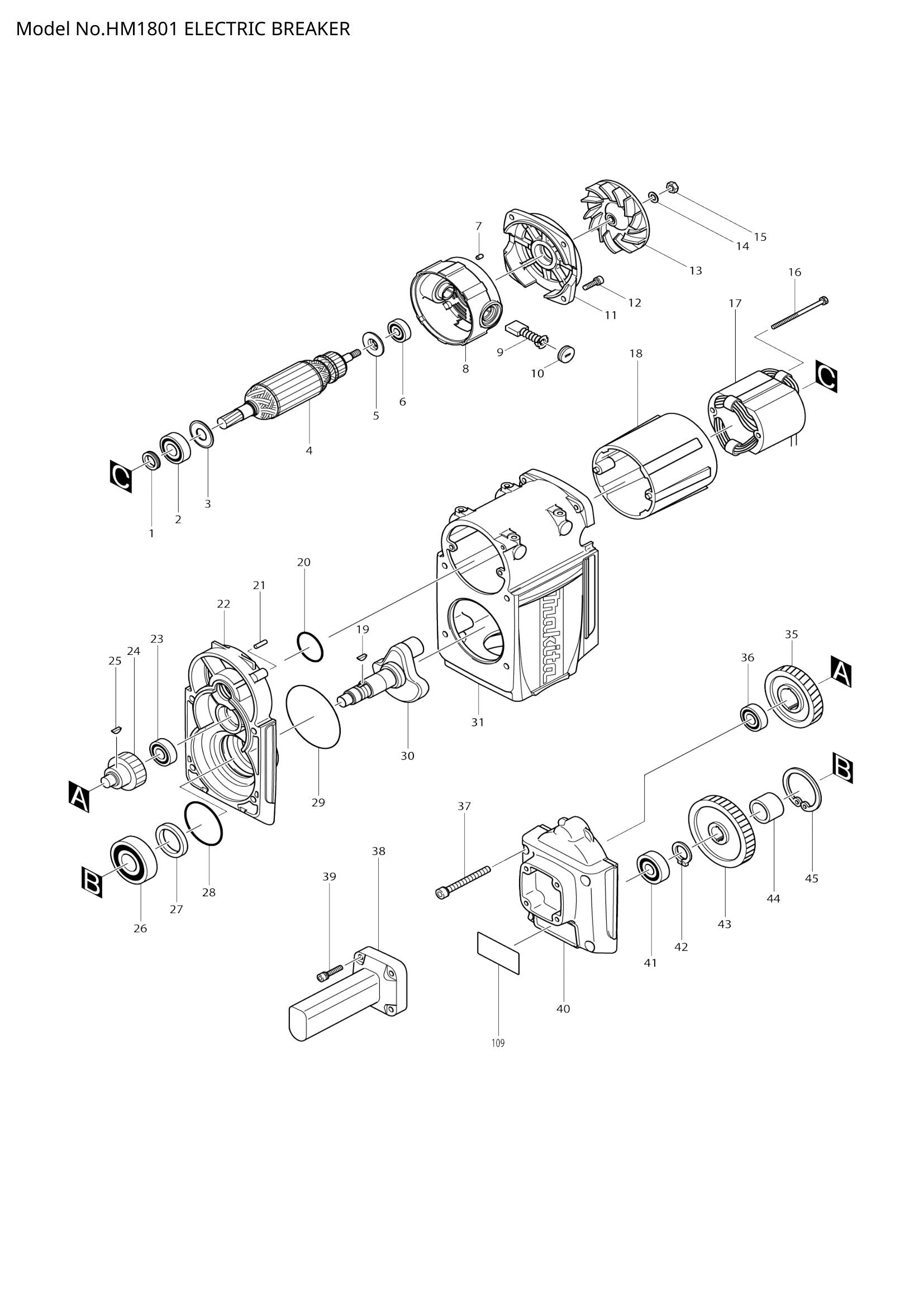 HM1801 exploded view