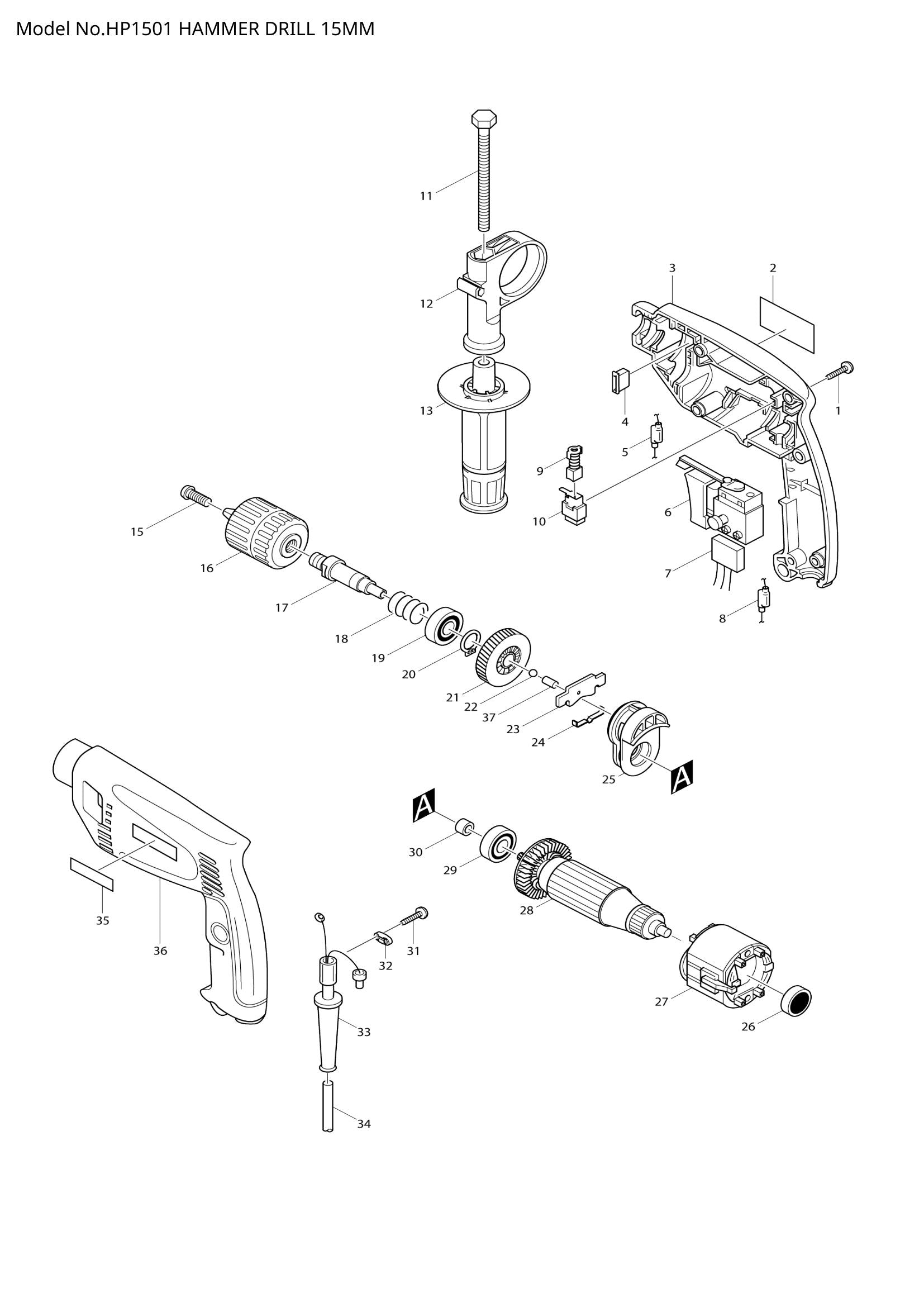 HP1501 exploded view