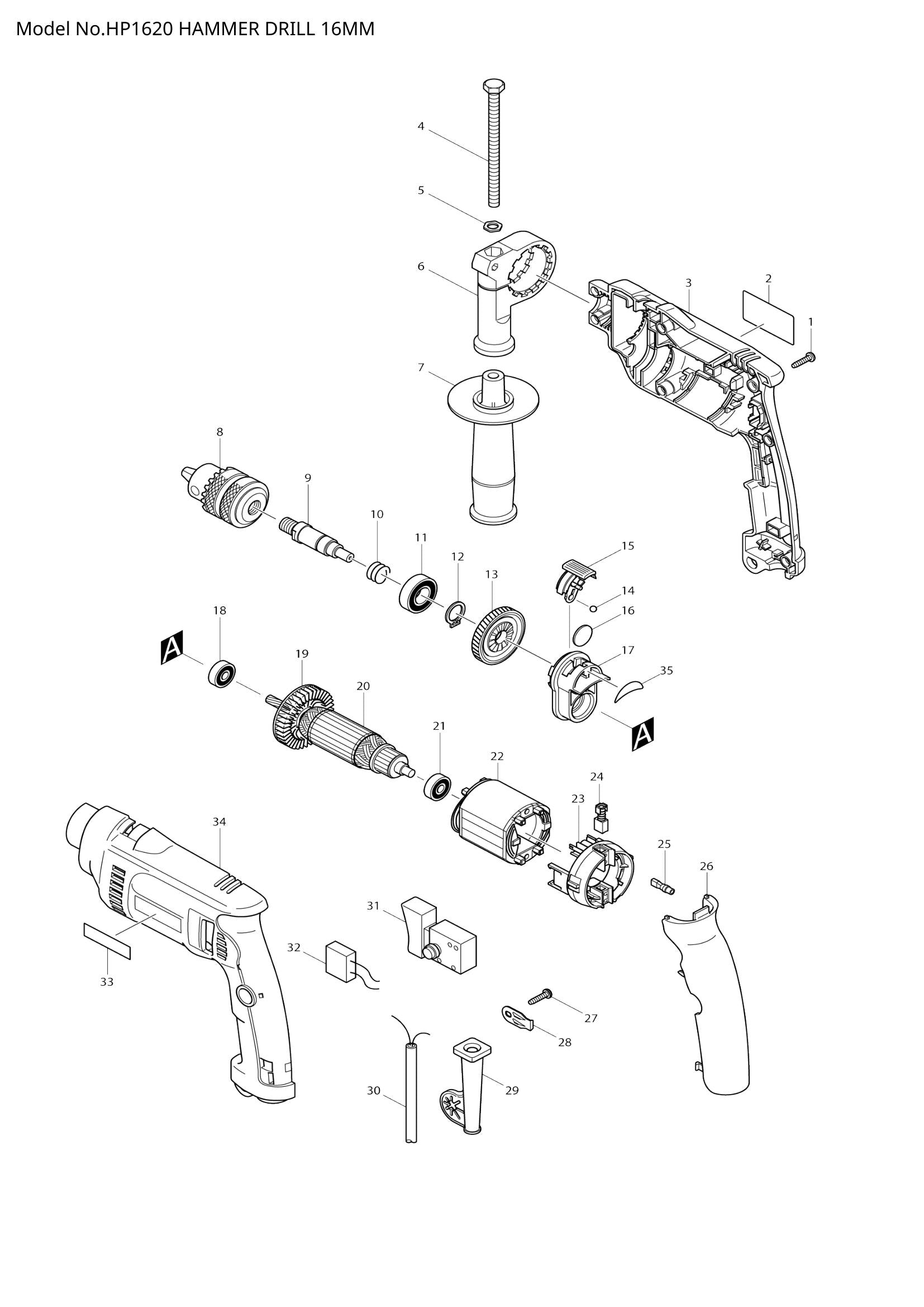 HP1620 exploded view