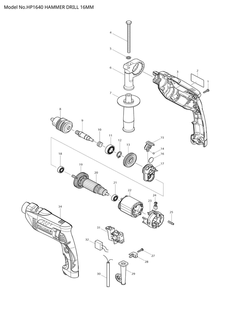HP1640 exploded view