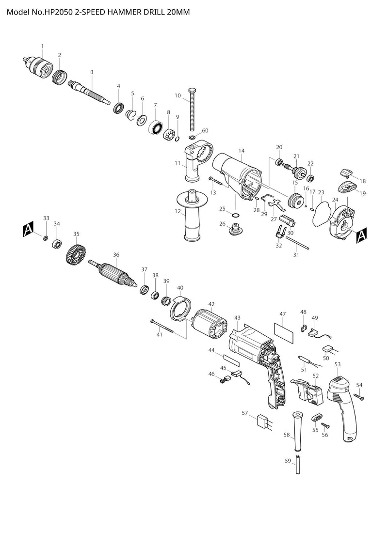 HP2050 exploded view