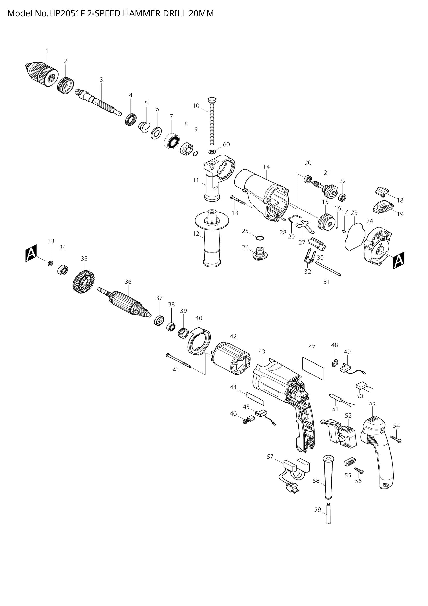 HP2051F exploded view