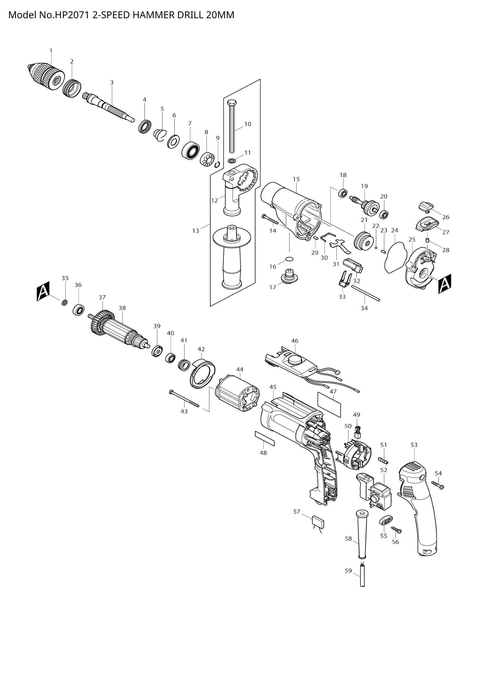 HP2071 exploded view