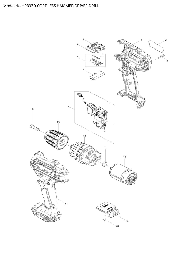 HP333D exploded view