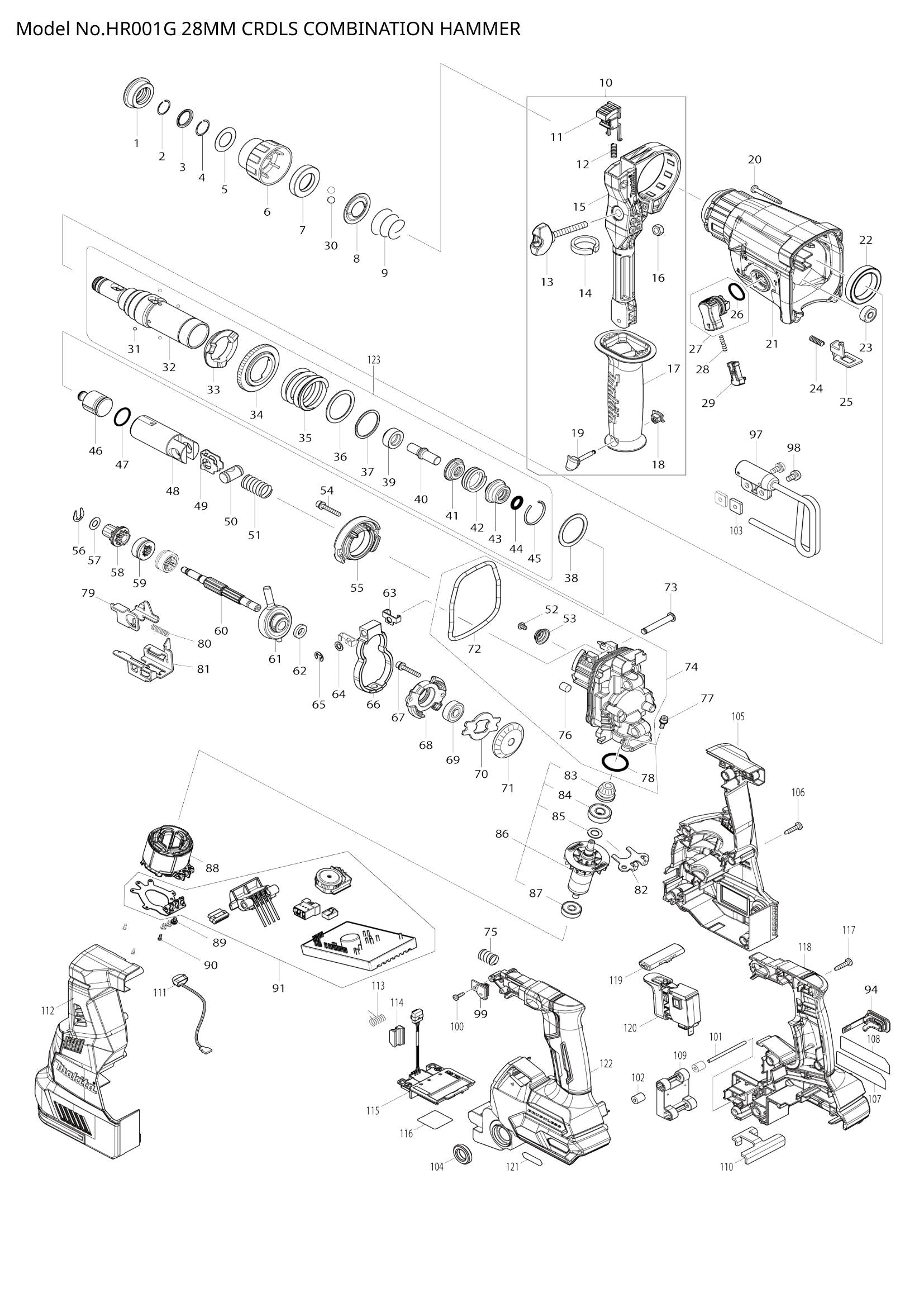HR001G exploded view