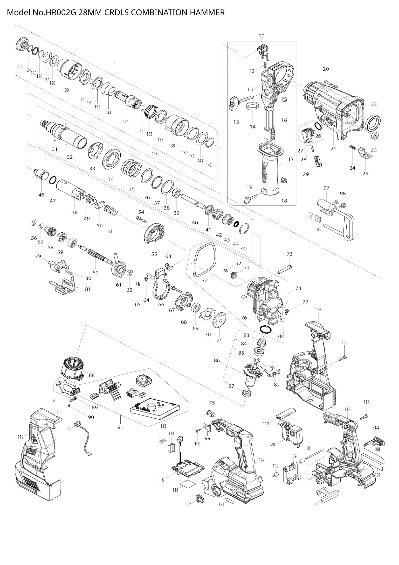 HR002G exploded view