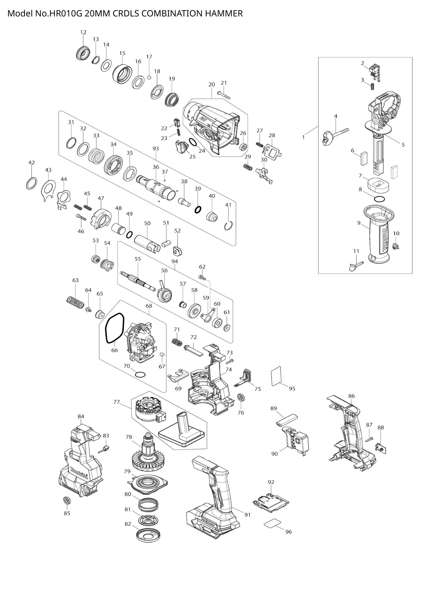 HR010G exploded view