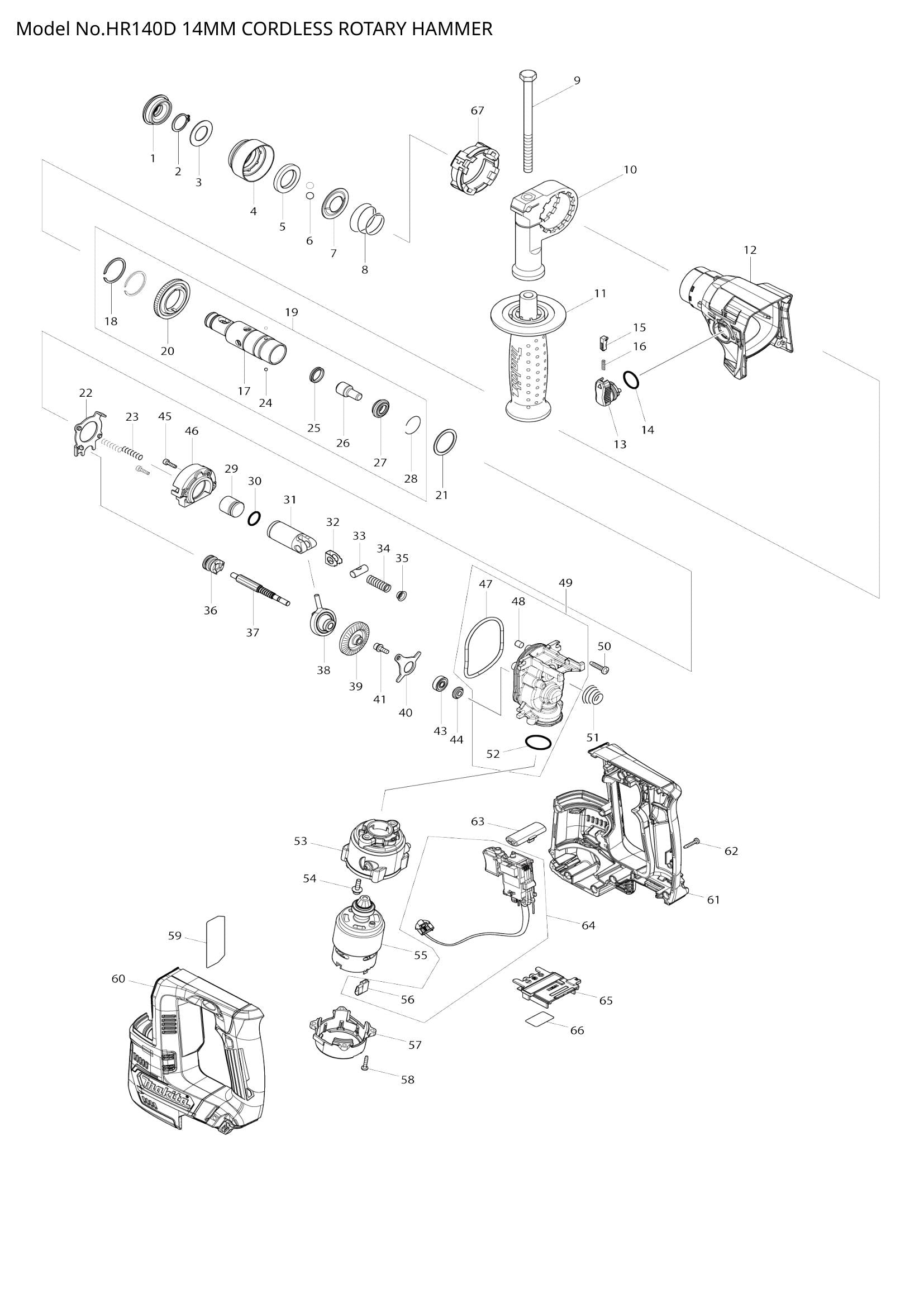 HR140D exploded view