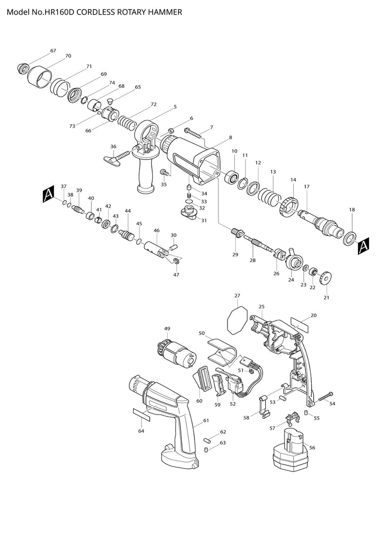 HR160D exploded view