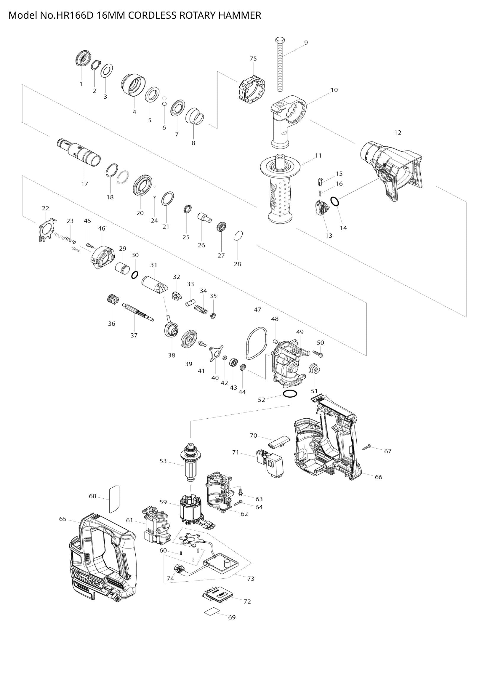 HR166D exploded view