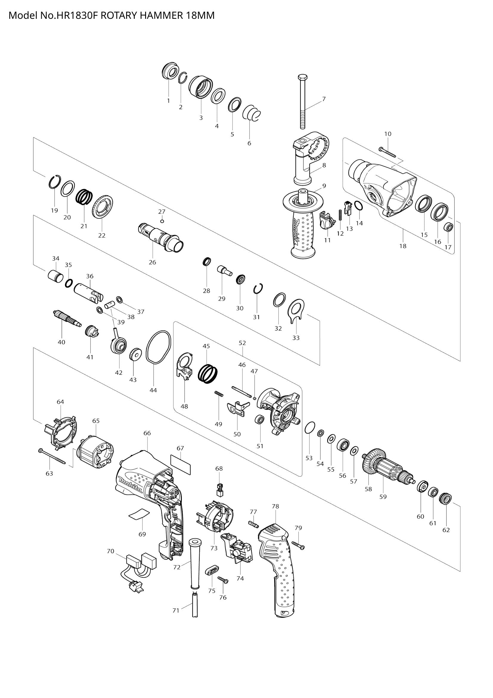 HR1830F exploded view