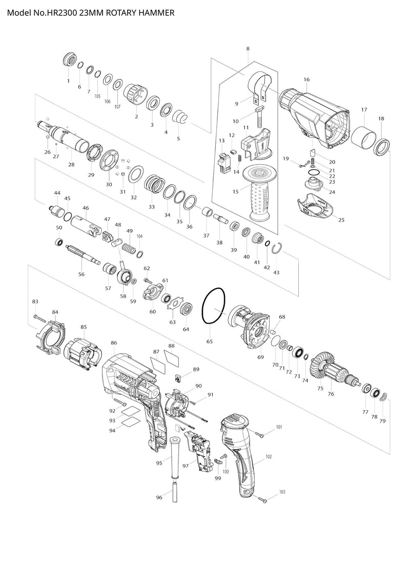 HR2300 exploded view