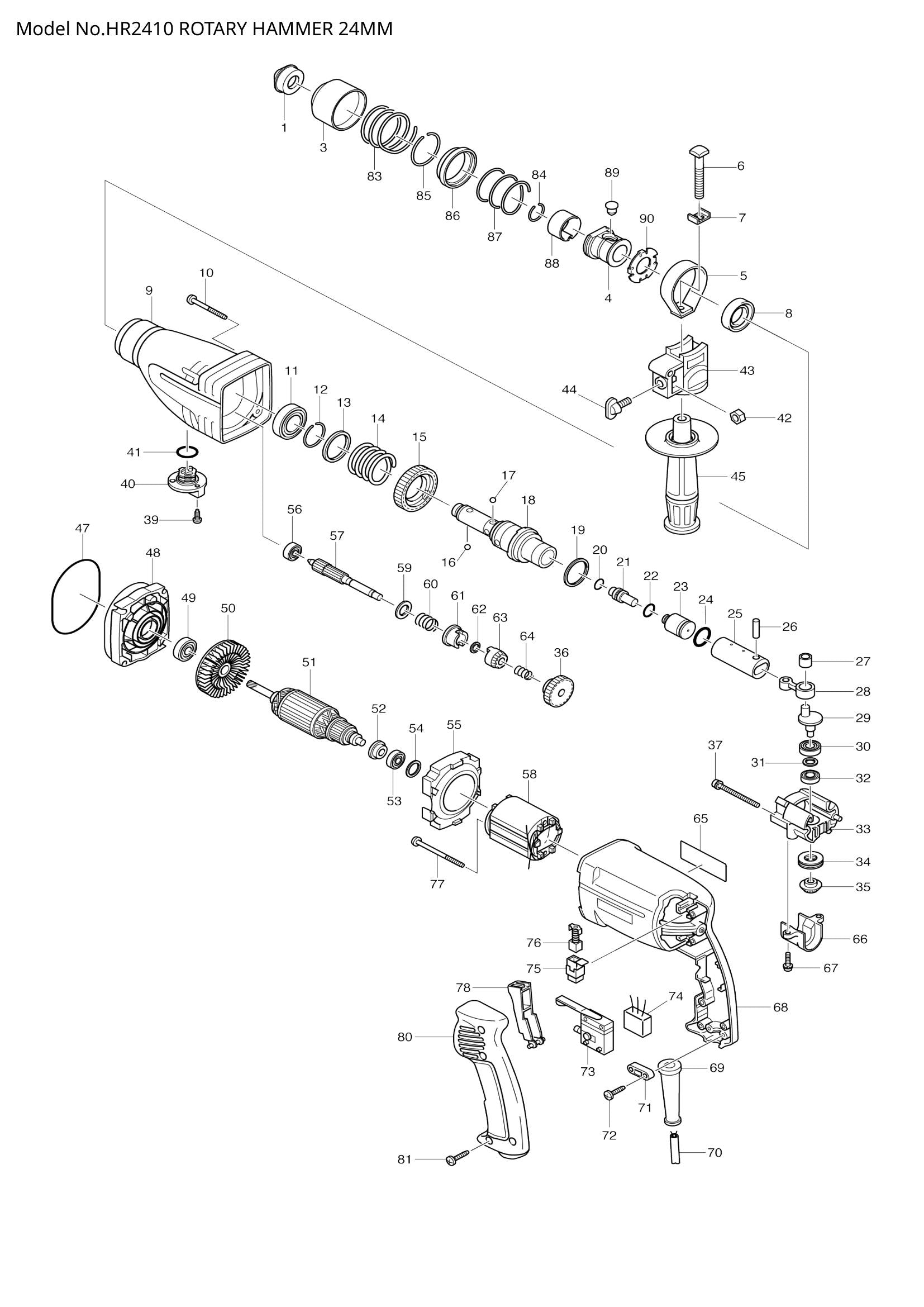 HR2410 exploded view