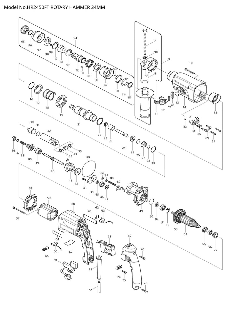 HR2450FT exploded view