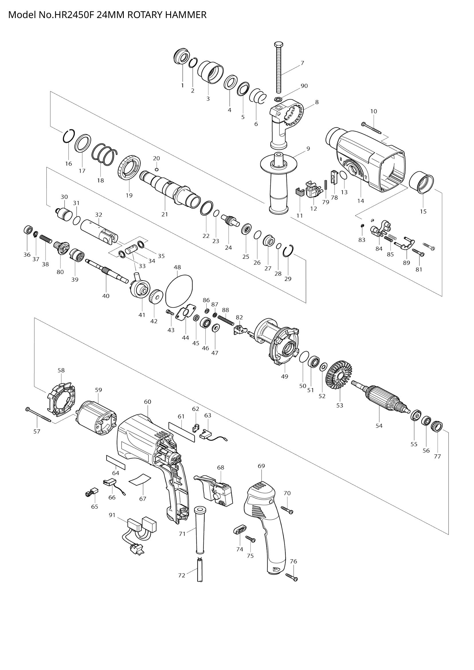 HR2450F exploded view