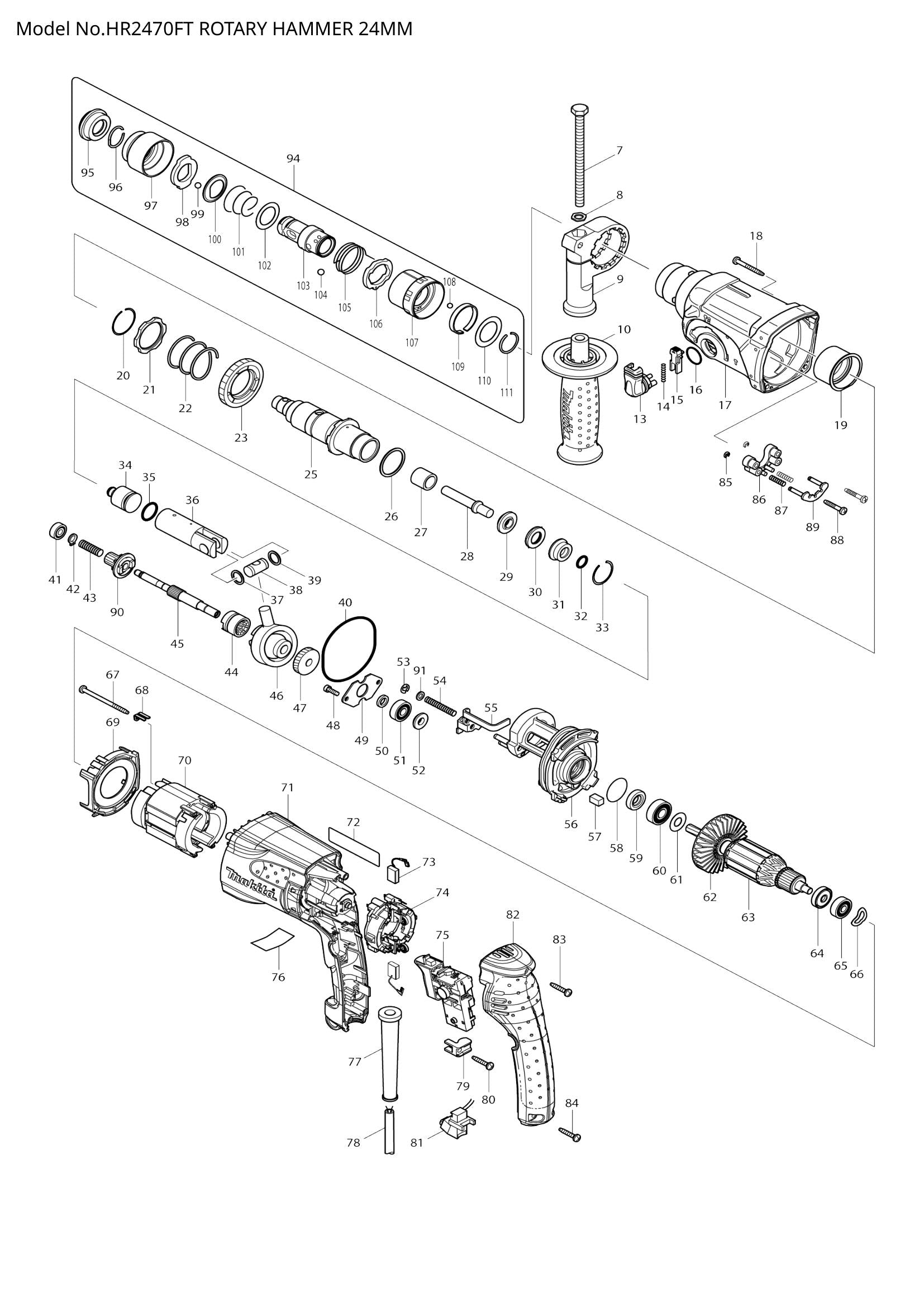 HR2470FT exploded view