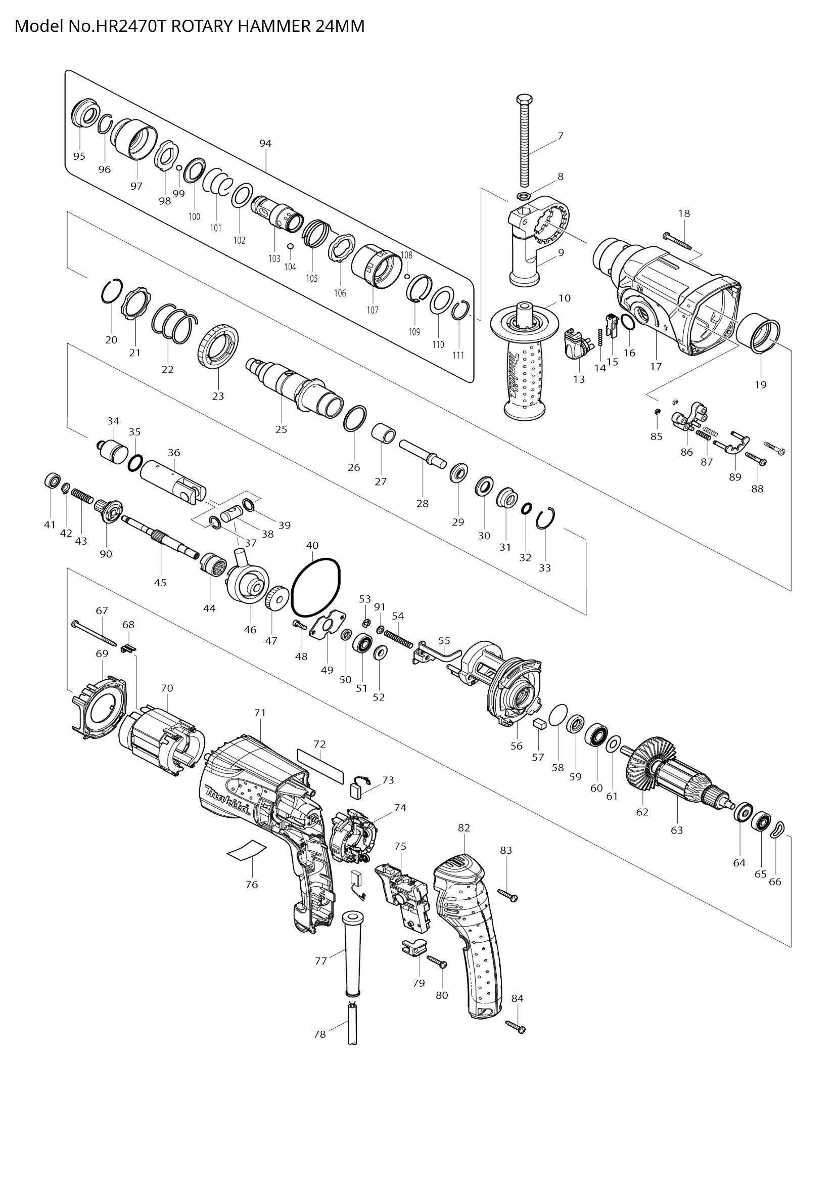 HR2470T exploded view