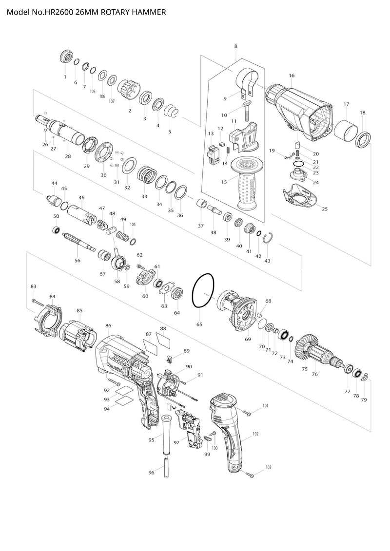 HR2600 exploded view