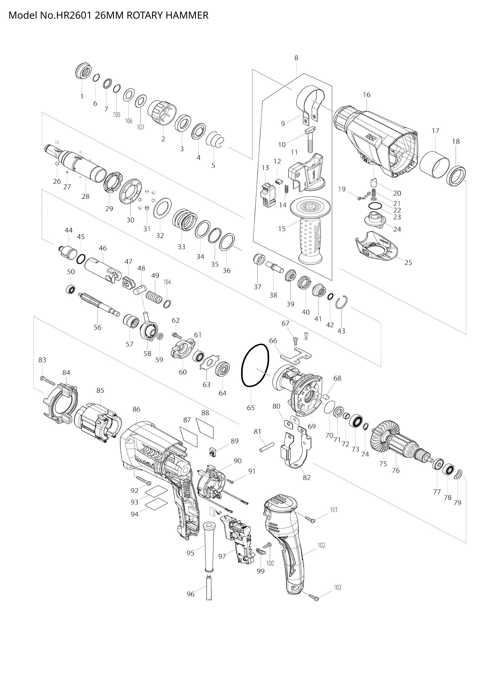 HR2601 exploded view