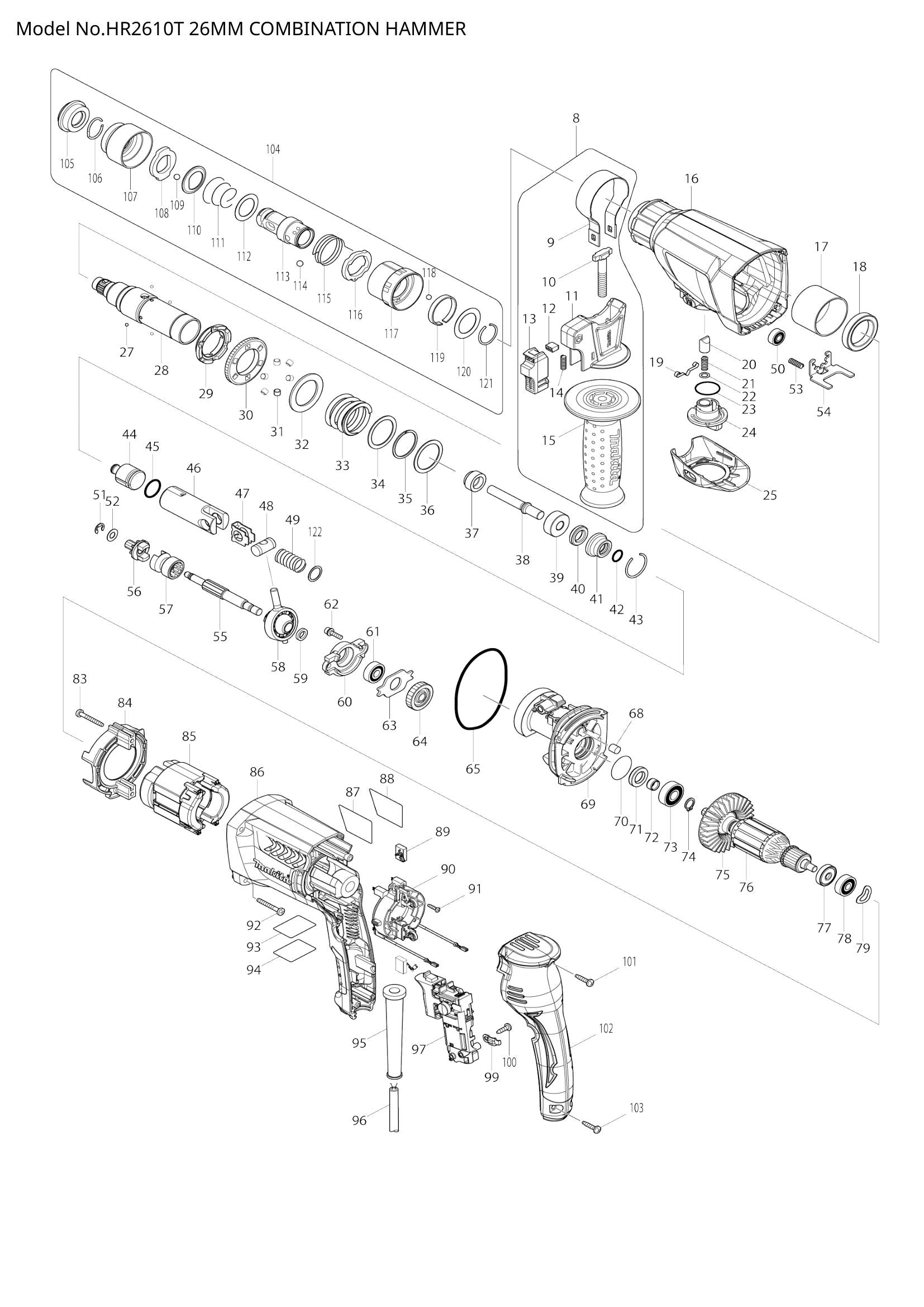 HR2610T exploded view