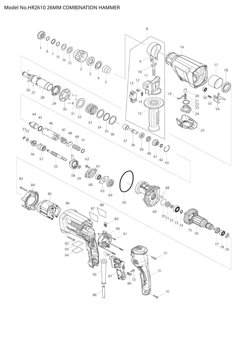 HR2610 exploded view
