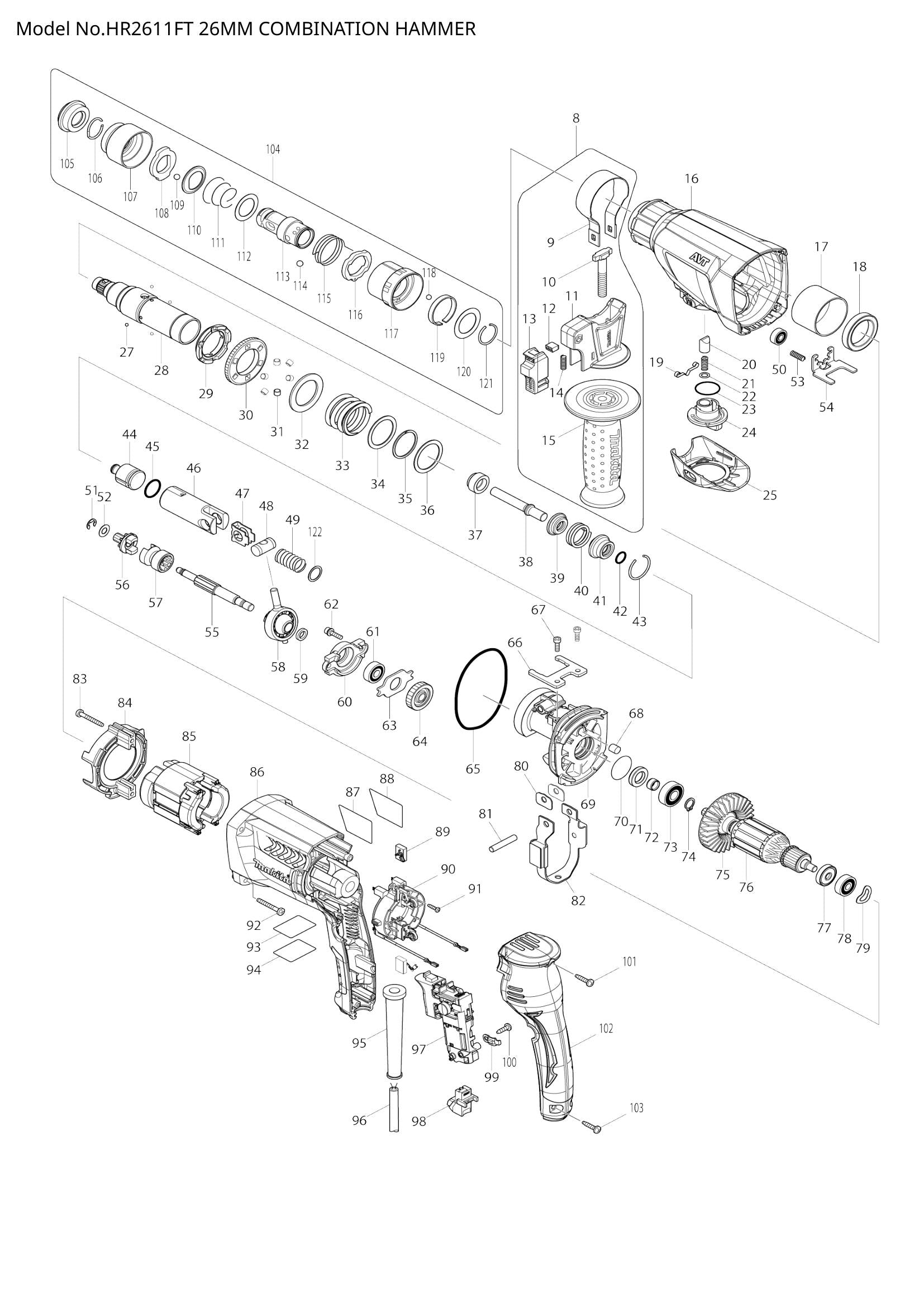 HR2611FT exploded view