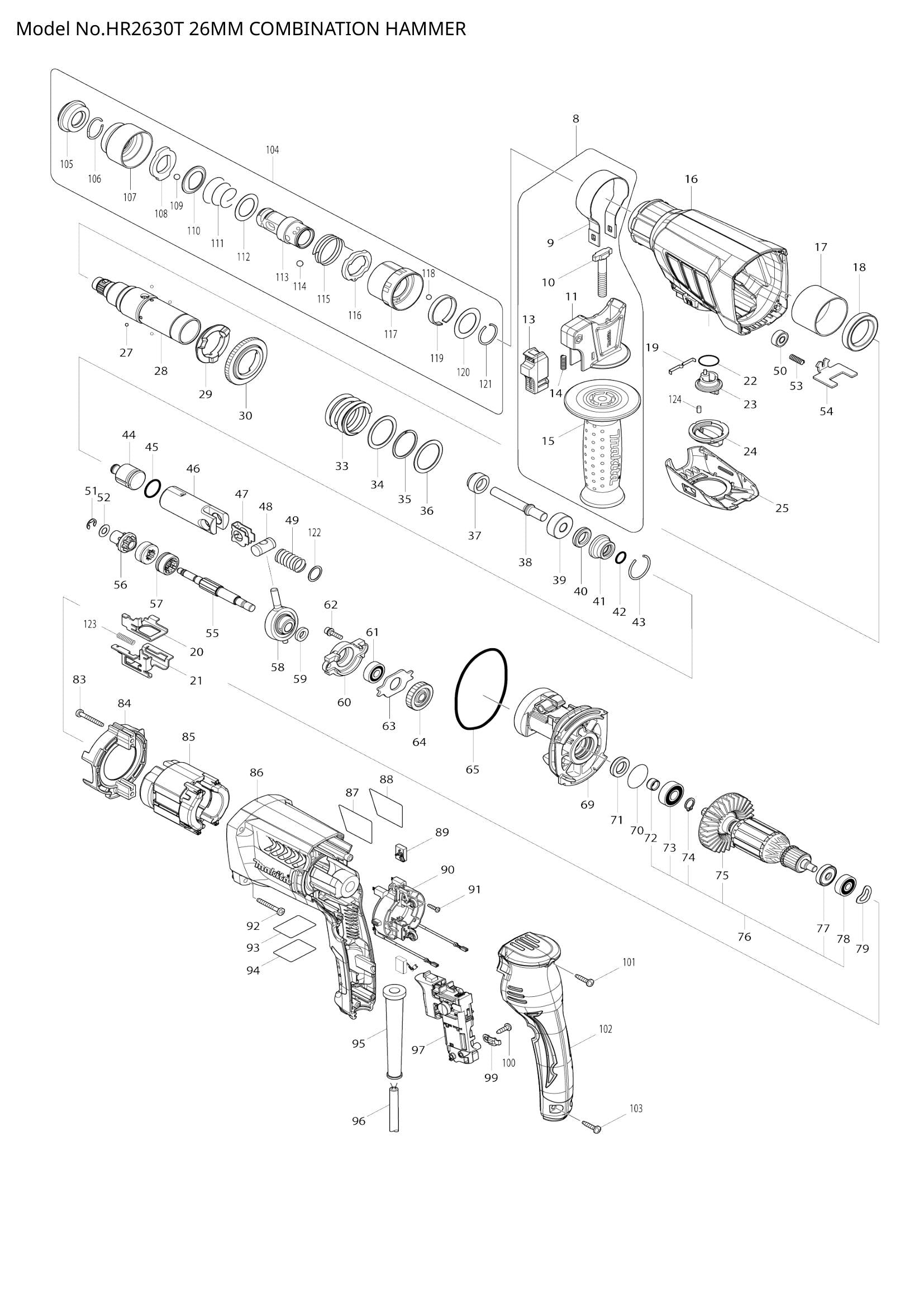 HR2630T exploded view