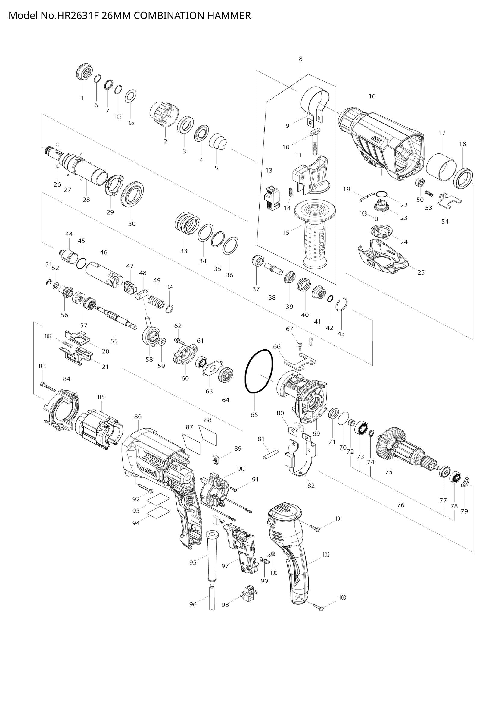 HR2631F exploded view