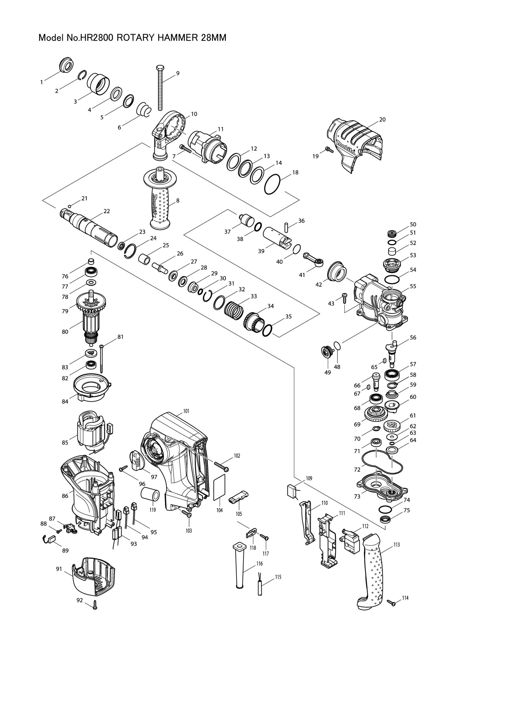 HR2800 exploded view